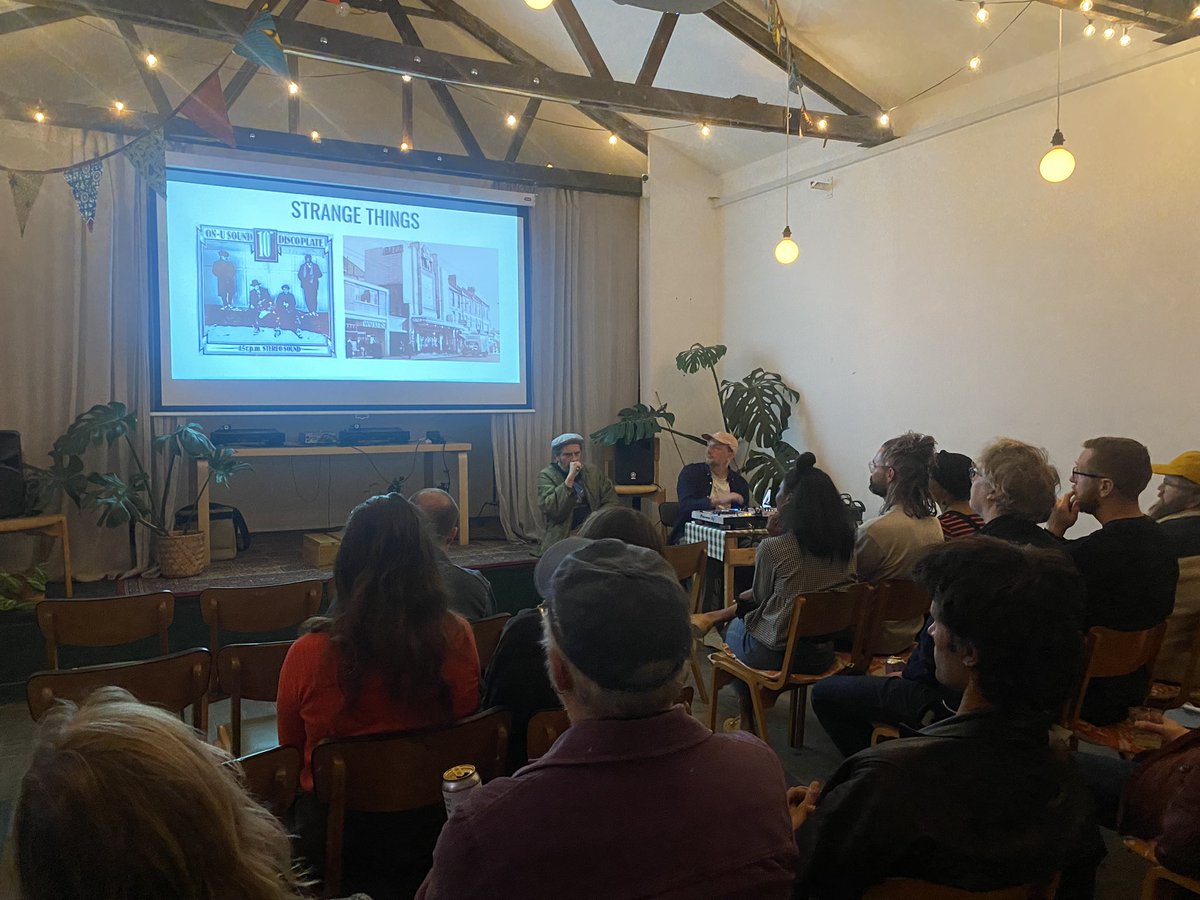 I’m at the launch event for this weekend’s <a href="/shakehighroad/">SHAKE THE HIGH ROAD</a> festival. Tonight, <a href="/TheWrongtom/">wrongtom</a> is delivering his brilliant East of The River Lea deep dive into dub in Waltham Forest. Amazing stuff.