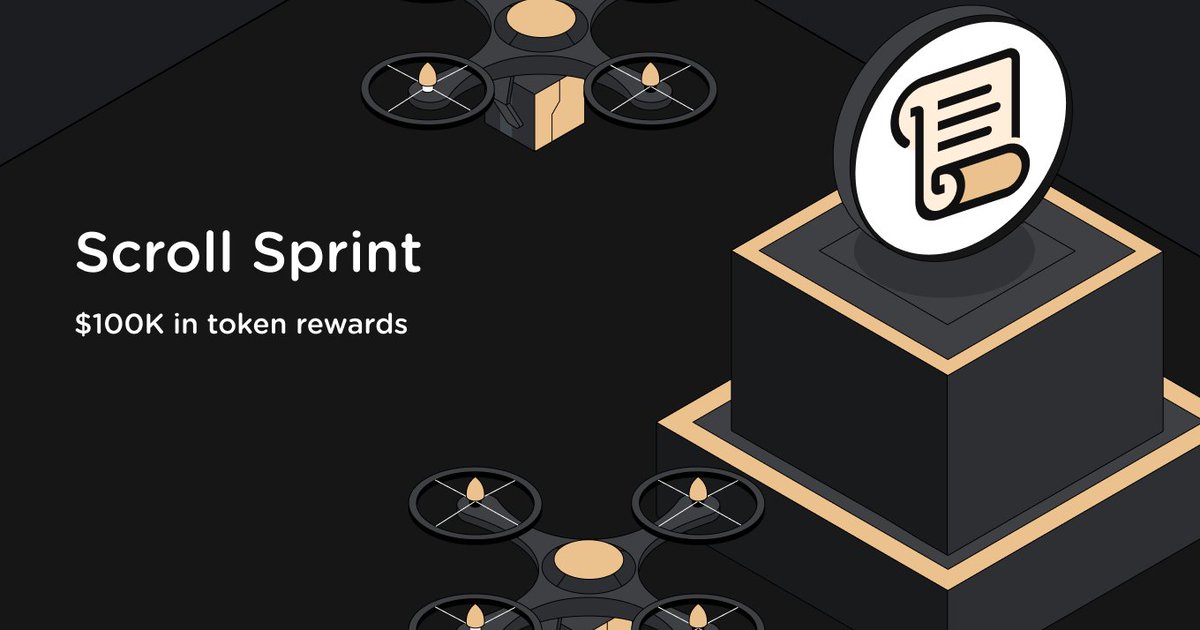 Join the Scroll Sprint. Transacting on @Scroll_ZKP just became 10x cheaper. To celebrate, we're releasing 10 Quests over 10 days — with $100K in rewards. app.layer3.xyz/collections/sc…