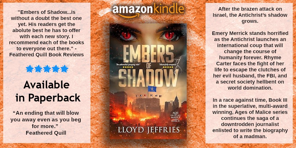 'As believable as it is thought-provoking. Certain to catch the attention of avid fantasy & science fiction enthusiasts...' 🆕 99c #Kindle eBook 🆕 Embers of Shadow: Ages of Malice, Book III by Lloyd Jeffries amzn.to/4aUst2C 🆕 #BookShelves #Mystery #eBooks #99Cents