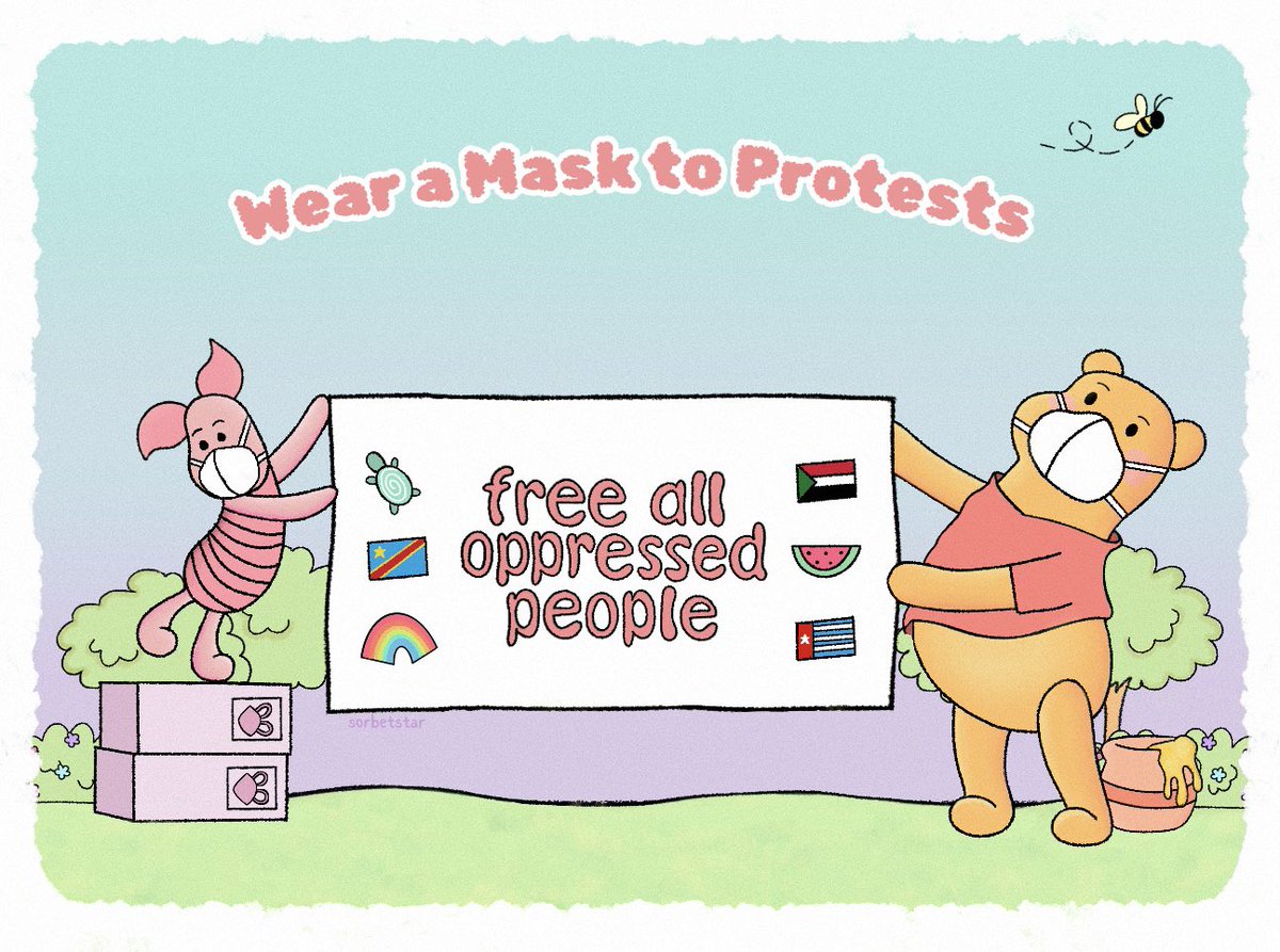 wear a mask to protests! 🌿