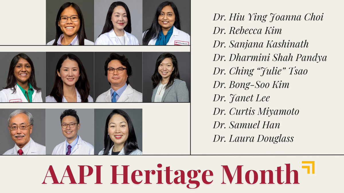 In honor of Asian American and Pacific Islander Heritage Month, we celebrate the contributions of our AAPI faculty to the medical field, as well as their excellence in promoting health equity in our #TempleMed community and beyond. #TempleHealthEquity #DoMoreGood