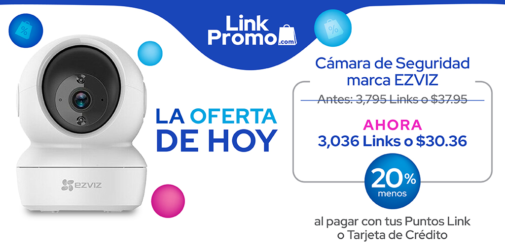 ¡SOLO POR HOY! ⚠️😱 Protege tu hogar y ahorra 20% de descuento al comprar tu cámara de seguridad marca EZVIZ con tus Puntos Link o Tarjeta de Crédito en Link Promo. Compra aquí: bit.ly/4dm5IGd

#GlobalBank #PrimeroLaGente