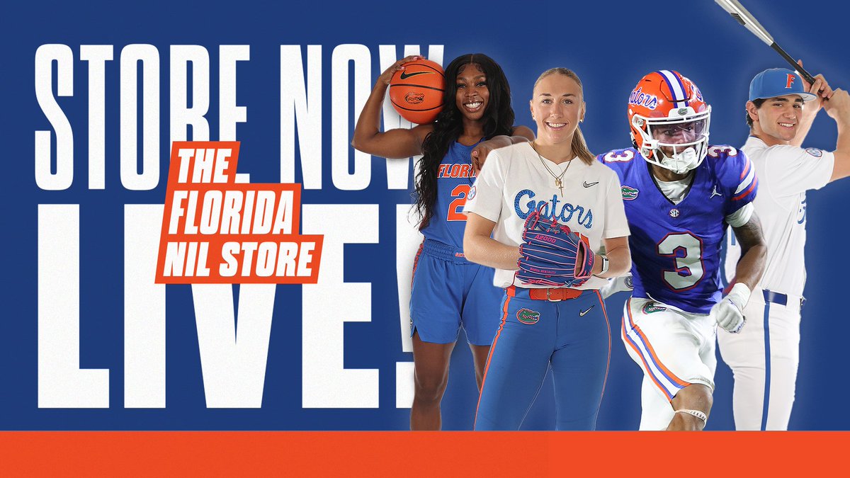 The Florida NIL Store is OFFICIALLY LIVE! Shop: NIL.Store/Florida Support your favorite Gator’s NIL merch and place industry-leading payments directly into their pocket on every sale.