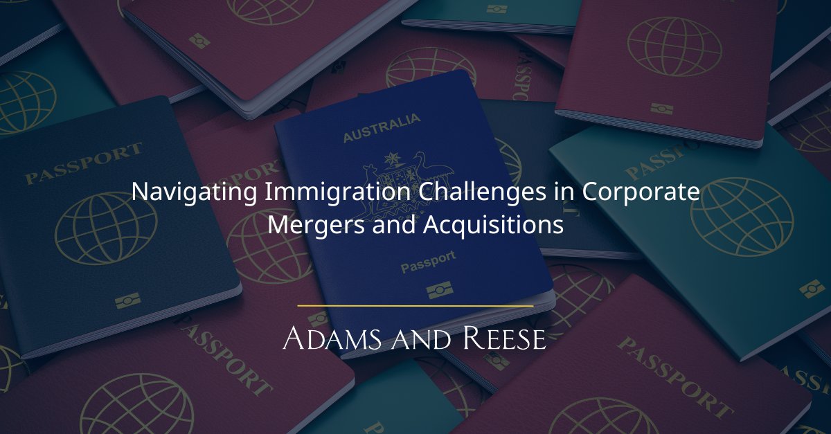Corporate M&A changes can impact #employment eligibility of #foreign national workers. #ImmigrationLaw assessments should be a priority for transactions. Our #business immigration and #laborlaw attorney explains how to navigate through these challenges. adamsandreese.com/news-knowledge…