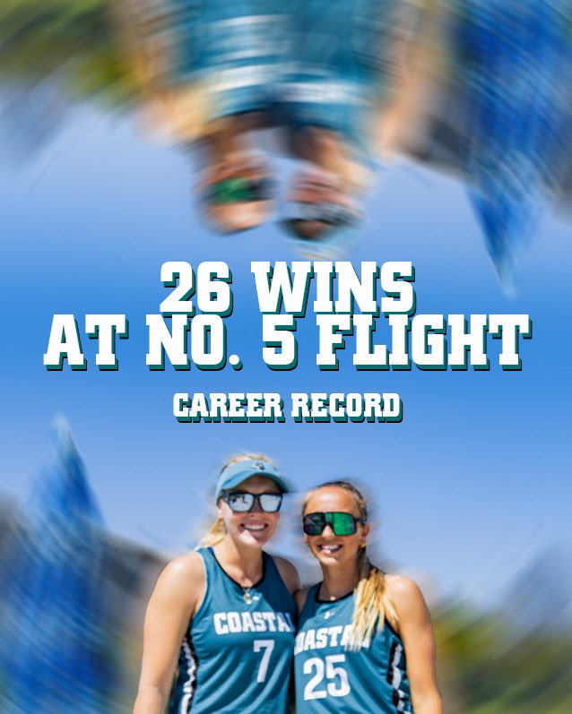 🖐️ on 🔒 @madisonallred4 and Raychel Ehlers end their run as the winningest pair in school history by setting the career record for wins on court five! #TEALNATION #ChantsUp