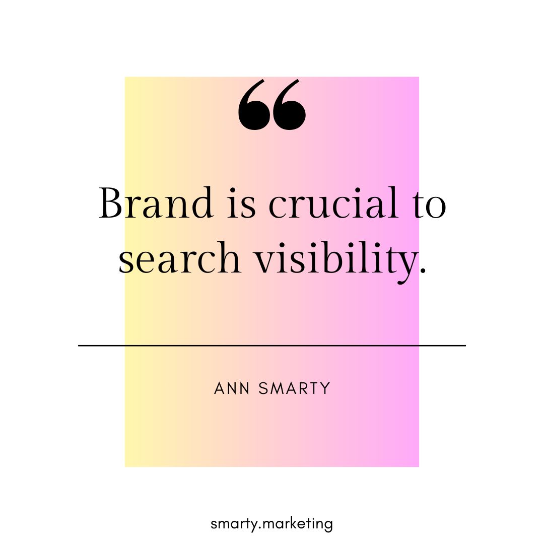 A gem of SEO and branding wisdom from our Smarty Live podcast today! ⭐ 

@SEOSmarty 

#SEO #BrandAwareness #Marketing