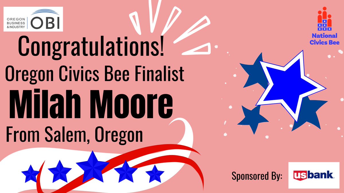 Congratulations Milah!
#NationalCivicsBee @USCCFoundation #CivicsBuzz