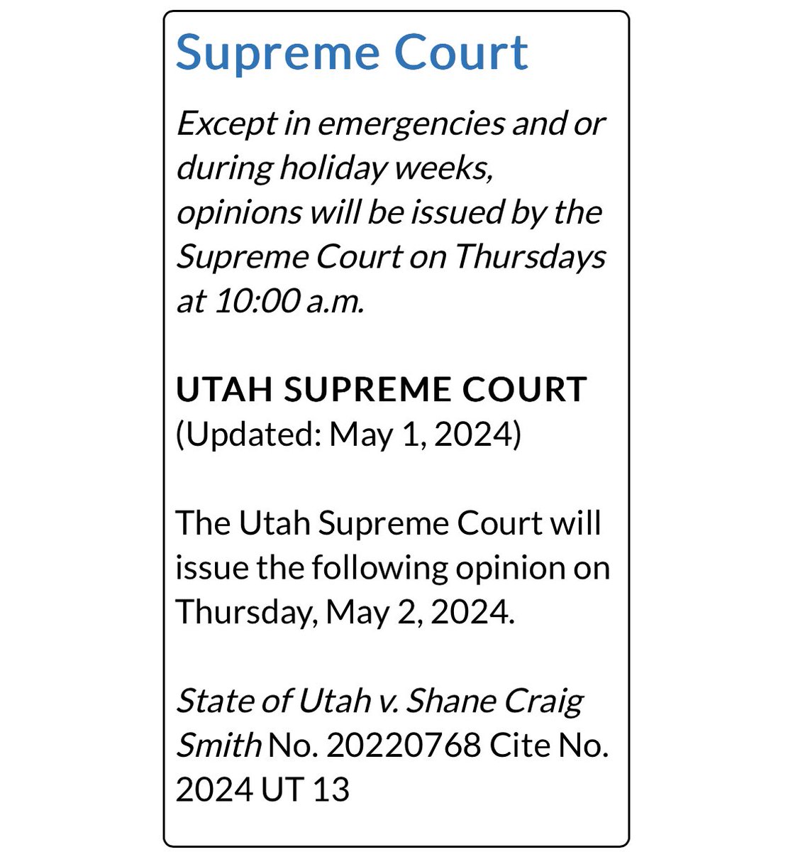 Great way to start out May with the Utah Supreme Court still not ruling on redistricting