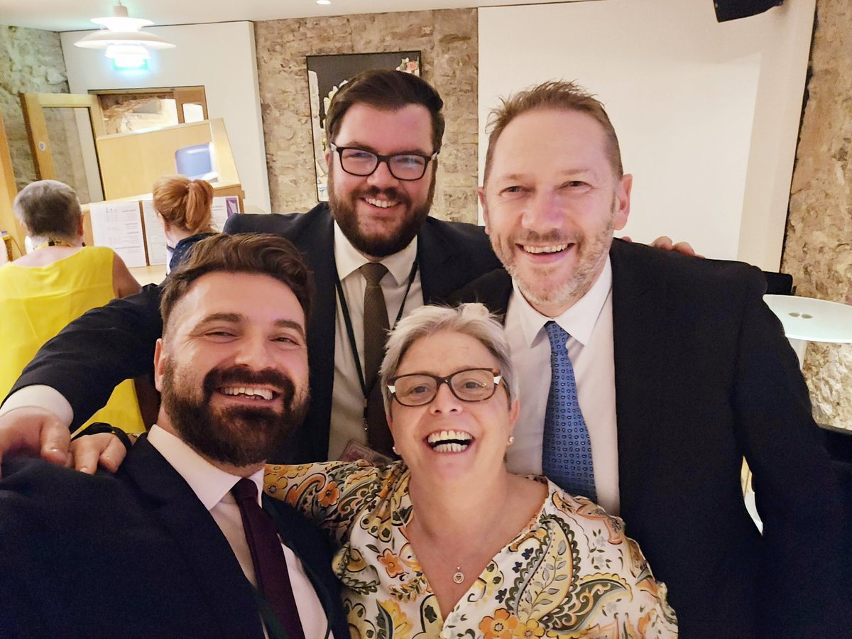 Great to catch up with @AnnieWellsMSP @dlumsden and @DanMcC1990 this evening @ScotTories @LGBTCons