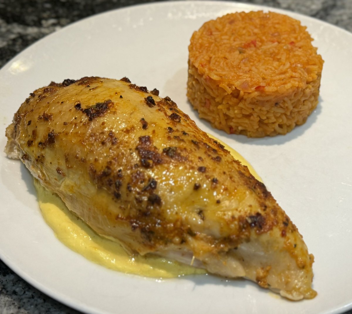 One of our sons took over the kitchen tonight…

Piri Piri Spatchcok chicken on a bed of puréed sweetcorn & a spicy Mexican rice 🇲🇽 

Looks plain, but a beautiful restaurant quality dish 😍
#teacher5aday #learn