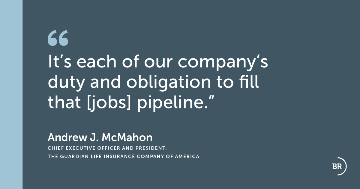 Andrew J. McMahon, Chief Executive Officer and President of @guardianlife, on establishing a strong jobs pipeline during BRT's CEO Workforce Forum. Learn more about BRT’s commitment to building an ever-ready workforce: businessroundtable.org/policy-perspec…