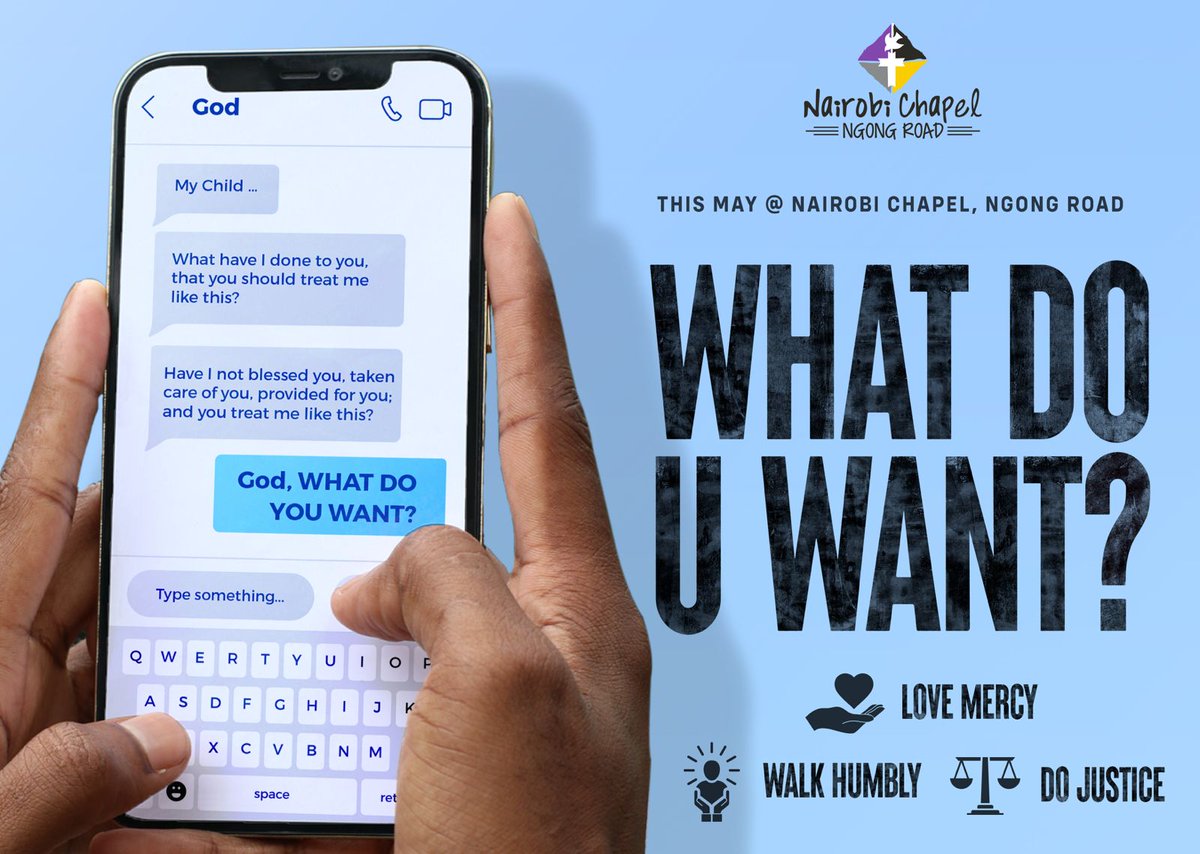 Beginning this Sunday, join me for the Sermon Series: 'WHAT DO U WANT?' (Based on the Book of Micah) Nairobi Chapel (Ngong Road) at the 9.00am & 11.30am Services. @NairobiChapel