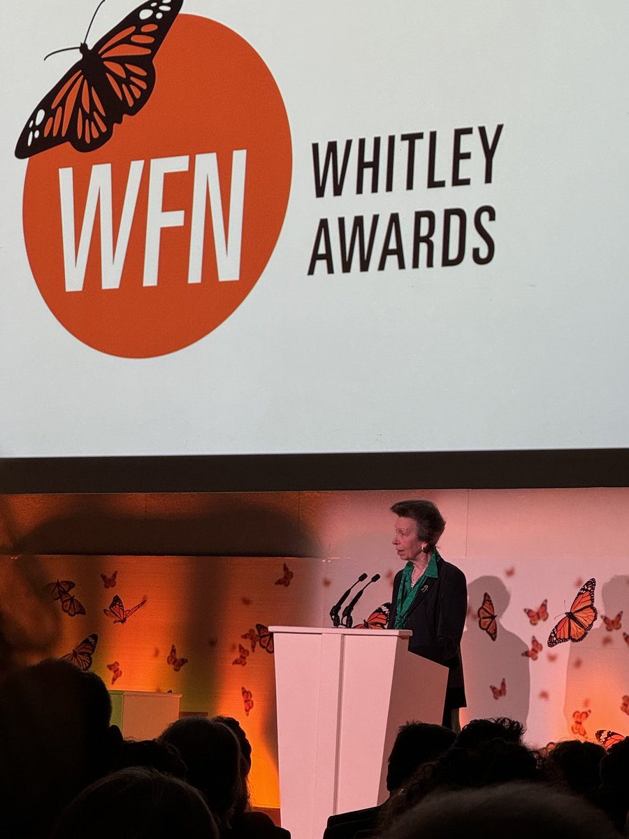 Princess Anne giving a moving end speech for the ⁦@WhitleyAwards⁩ celebrating all the winning conservationists and those who fund their work. #SharingFutures