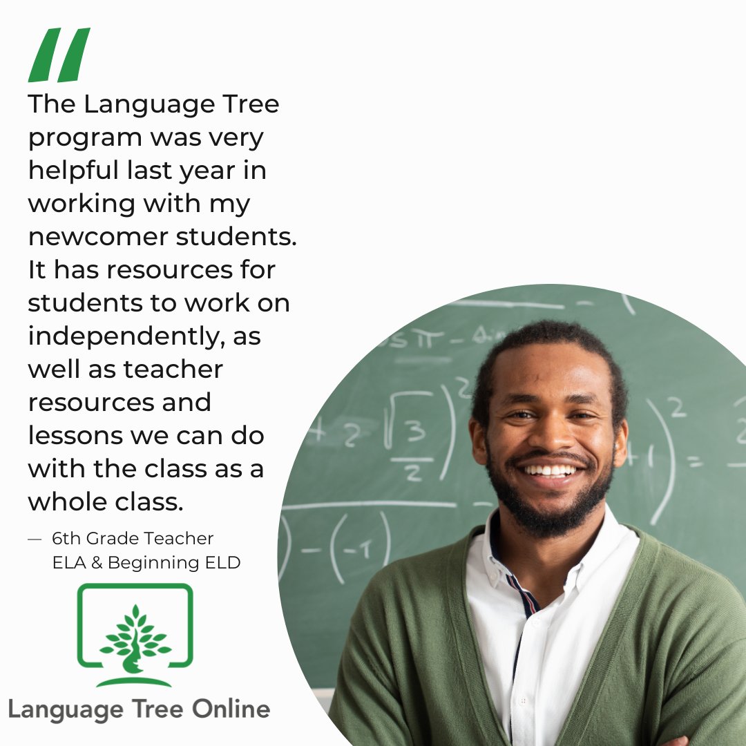 @LanguageTreeOL developed a curriculum specifically for pre-emerging English learners that helps them feel safe and confident while bridging them to the next English proficiency level. Learn more: bit.ly/3P26RJd

#MLLs #ELs #edleaders #ELLchat #learnEnglish