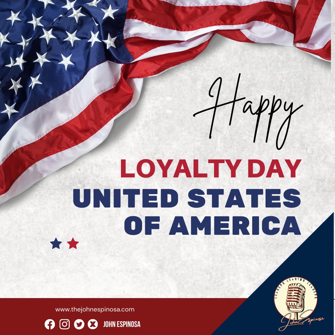 Today, we celebrate the spirit of loyalty and patriotism that binds us together as a nation. It's a time to honor the values of unity, freedom, and democracy that define the American spirit.

Happy Loyalty Day, America! U🇸 #LoyaltyDay #USA #Patriotism