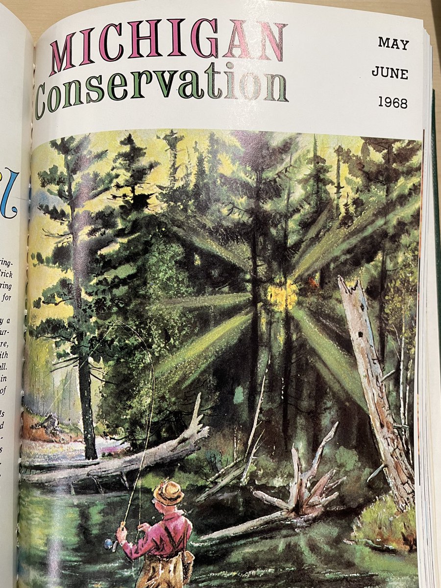 First day of May and we discovered a book containing Michigan Conservation magazines from 1967-68. Here’s the cover for May-June. 7/10 for action 10/10 for that sunrise Unrelated, but fishing > smelling old books.