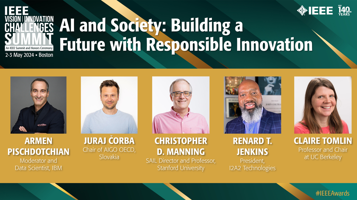 How do we ensure #AI is implemented responsibly? #IEEEVICSummit panelists @apischdo of @ibm, @oecd's Juraj Corba, @Stanford's @chrmanning, I2A2 Technologies' Renard T. Jenkins, and @UCBerkeley's Claire Tomlin will explore this urgent topic: bit.ly/IEEEAwards-VIC… #IEEEAwards2024