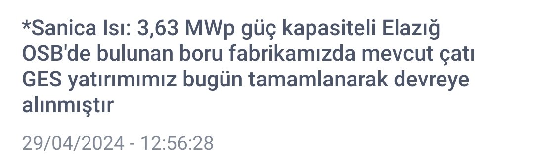 #snica #snıca  ile ilgili bu kap haberini sormuş bazı takipçilerimiz 
Elazığ’daki #GES’in devreye alınması 
 Elektrikte #tasarruf sağlayacak. Teşviklerden yararlanmaya devam edecek