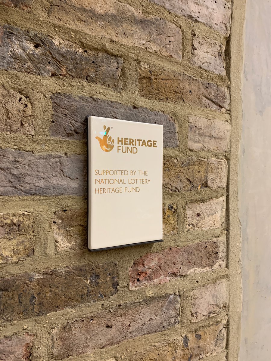 @HeritageFundUK #HeritageFund acknowledgement as a handmade glazed ceramic tile at @grandjunctionW2 @StMMandStP (2019)