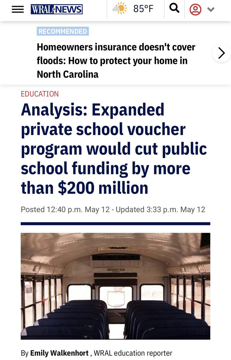 Our state ranks nearly last in education funding. A majority of school voucher applicants make more than $100,000 a year, around 3 times NC’s average salary. They’re defunding schools that are already horribly underfunded to give more money to the richest people in the state.