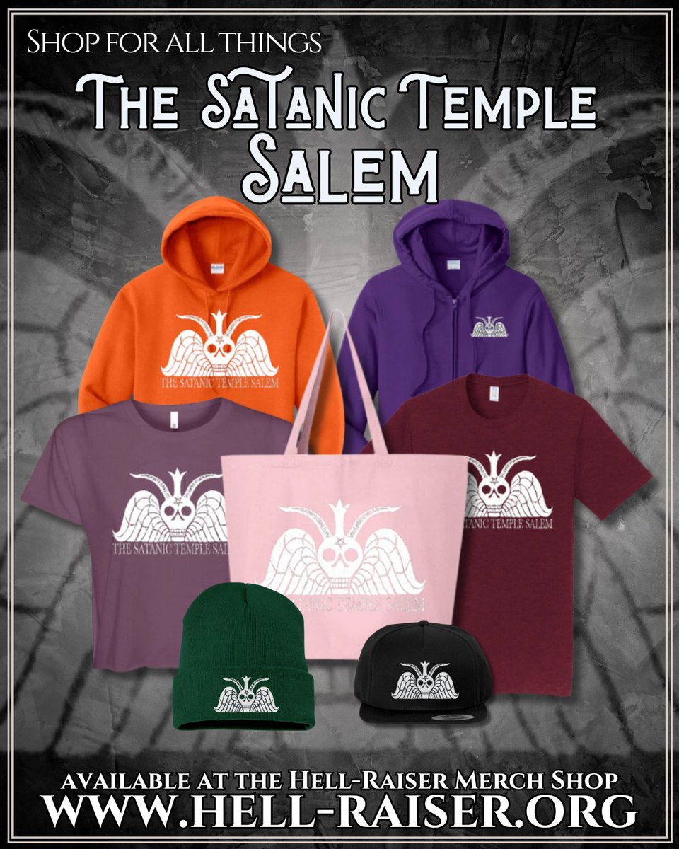 Now you can shop for all things The Satanic Temple Salem at the Hell-Raiser Merch Shop in a wide assortment of new colors to choose from. Find yours today at hell-raiser.org