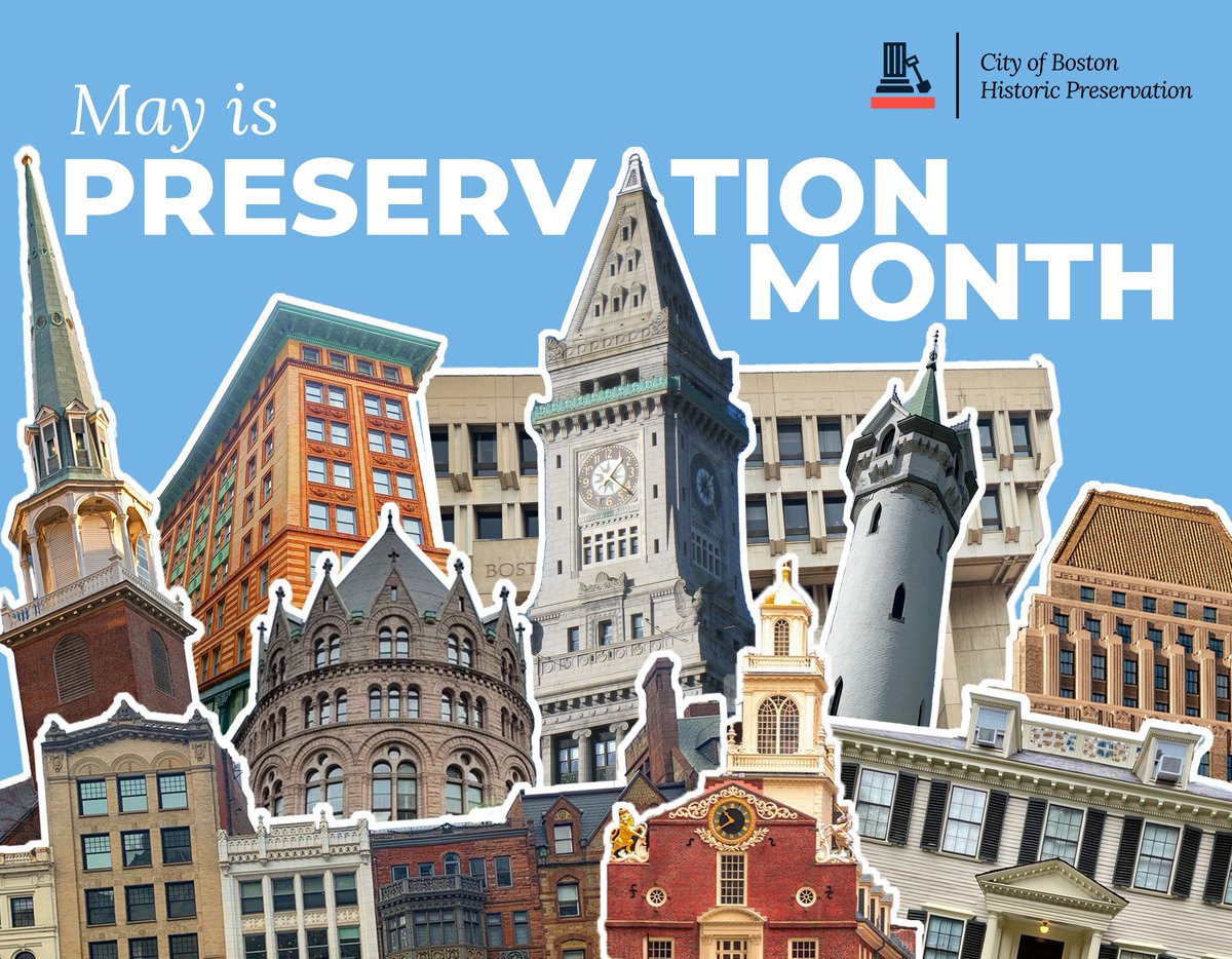 The month of May is Preservation Month! You can celebrate by learning about the history of some of your favorite Boston buildings, landscapes, and neighborhoods all month long. Link in Bio for all of this content and much more! #preservationmonth