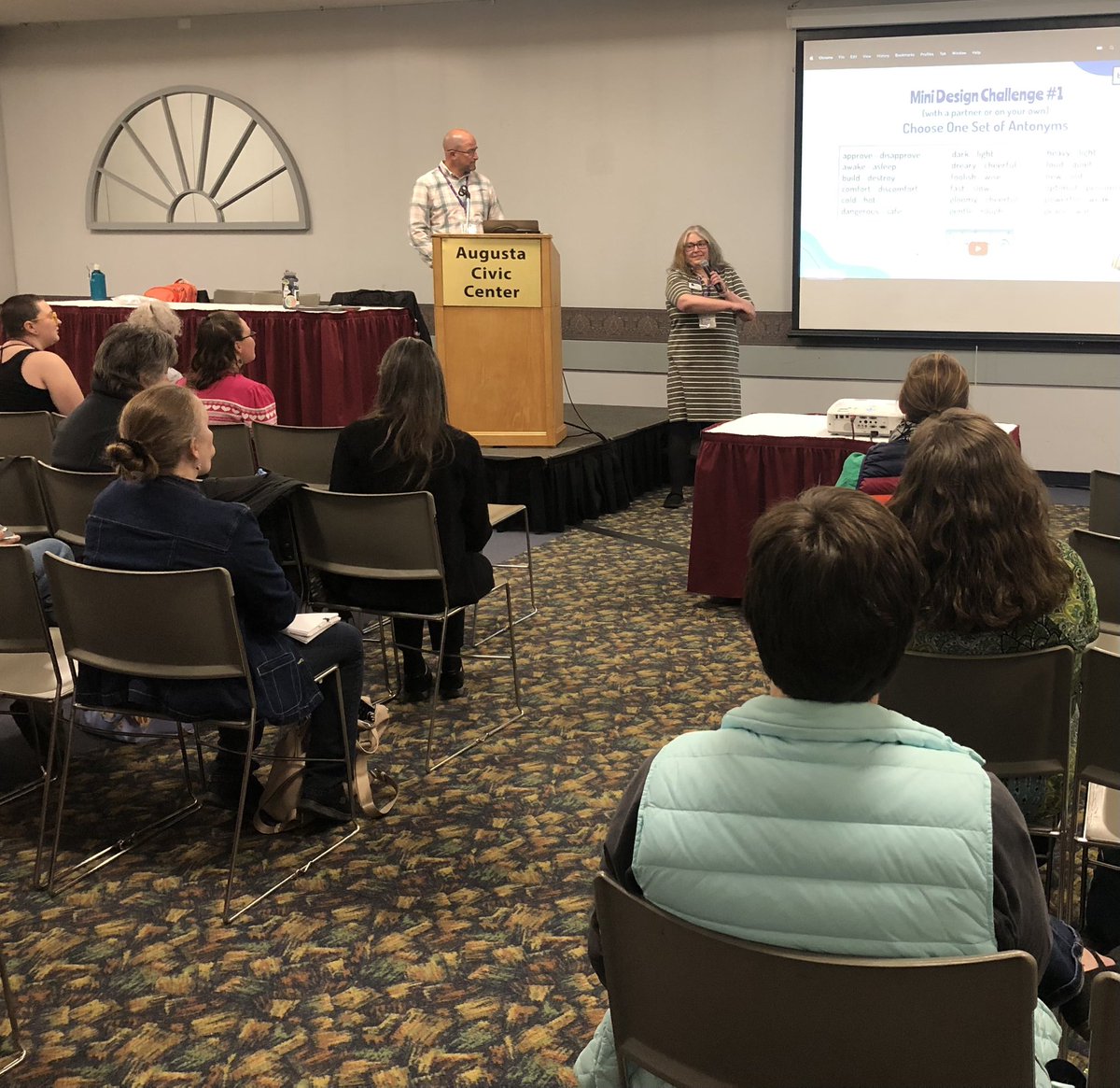 Jon Graham (@mistergraham4) on Twitter photo MLTI Ambassadors Jeff Ireland and Tracy Williamson talking about the Media Arts and SEL to librarians at Reading Round Up.
<a href="/mainedoeltt/">Learning Through Technology at Maine DOE</a>
<a href="/mdoenews/">ME Dept of Education</a> MLTI Ambassadors Jeff Ireland and Tracy Williamson talking about the Media Arts and SEL to librarians at Reading Round Up.
<a href="/mainedoeltt/">Learning Through Technology at Maine DOE</a>
<a href="/mdoenews/">ME Dept of Education</a>