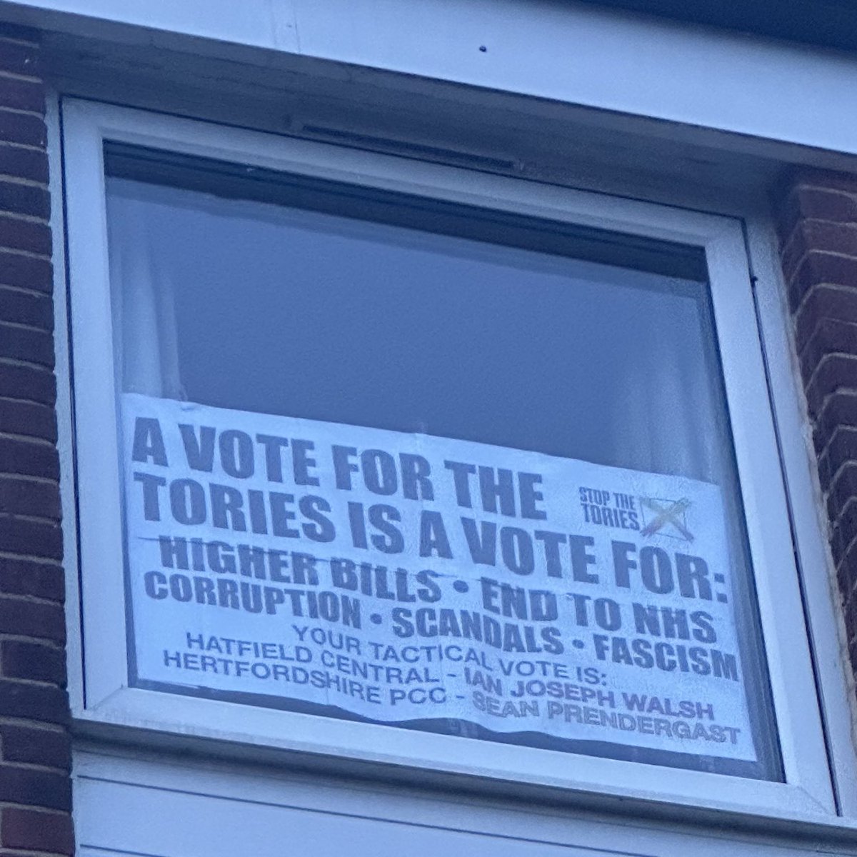 Using my window across the road from a polling station to #GTTO #ToriesUnfitToGovern #ToriesOut #SunakOut #ToriesCorruptToTheCore #ToriesLootedAndDestroyedOurCountry
