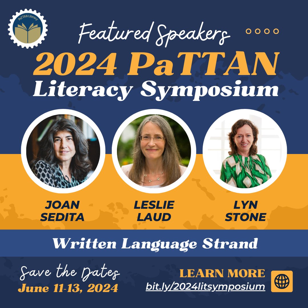 Less than a month until the 2024 PaTTAN Literacy Symposium! Join us for the Written Language Strand with national speakers Joan Sedita, @LeslieLaud and @lifelonglit. Learn more at bit.ly/2024litsymposi… or register at pattan.net/Events/Confere… #literacymatters #PaTTANLitSymposium