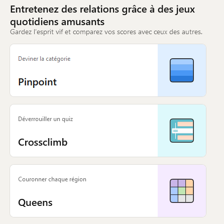 #LinkedIn lance 3 jeux en ligne > linkedin.com/games/