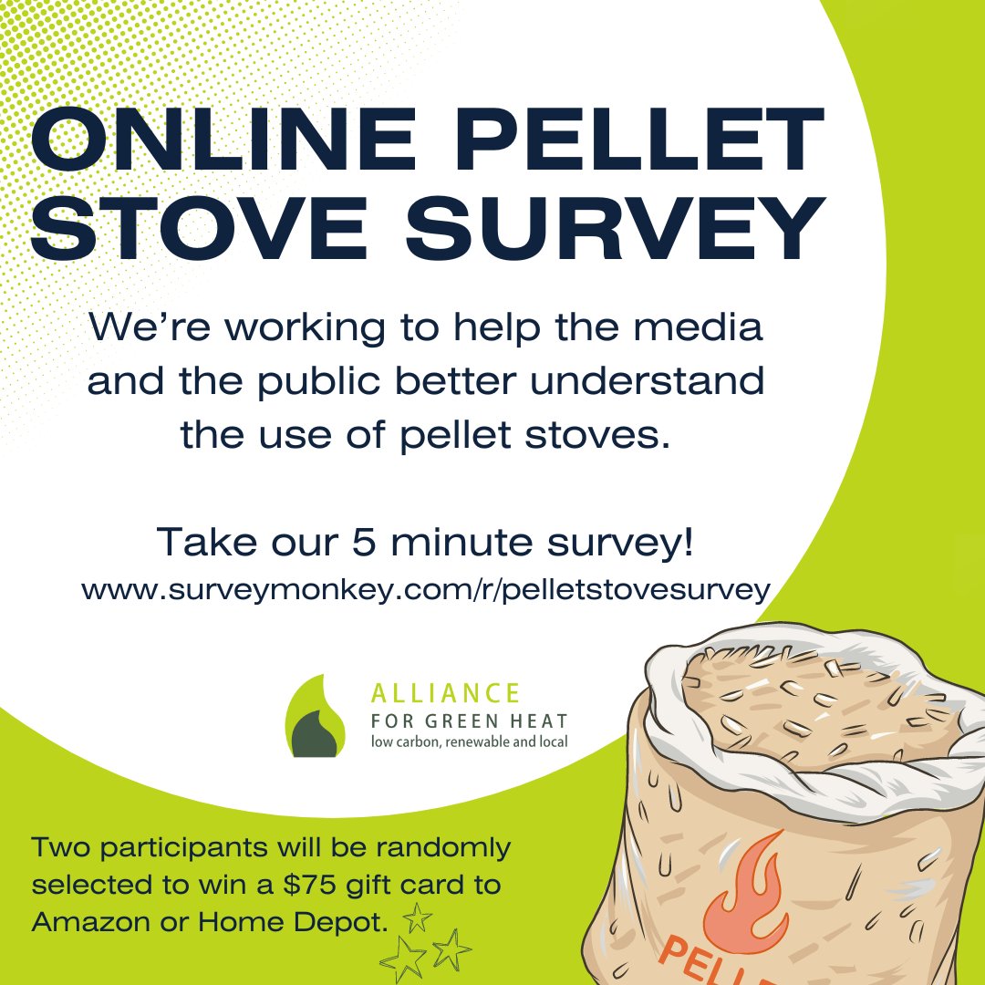 ForGreenHeat's tweet image. Do you use a pellet stove to heat your home? Take our survey! 

surveymonkey.com/r/pelletstoves…