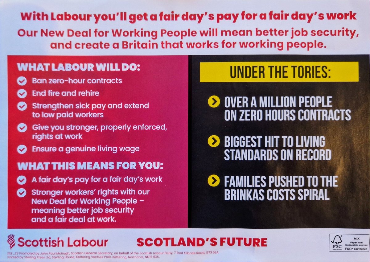 .@AnasSarwar recently, your party sent me a leaflet telling me you'd ban zero-hour contracts and would strengthen workers' rights. Now I'm being told the Labour party won't be doing that? Is this wrong or were you just lying to me and every other Scot?