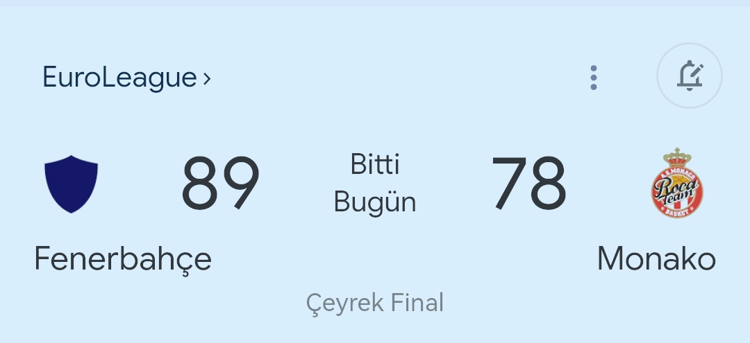 #EuroLeague 🏆 Fenerbahçe 89-78 Monako