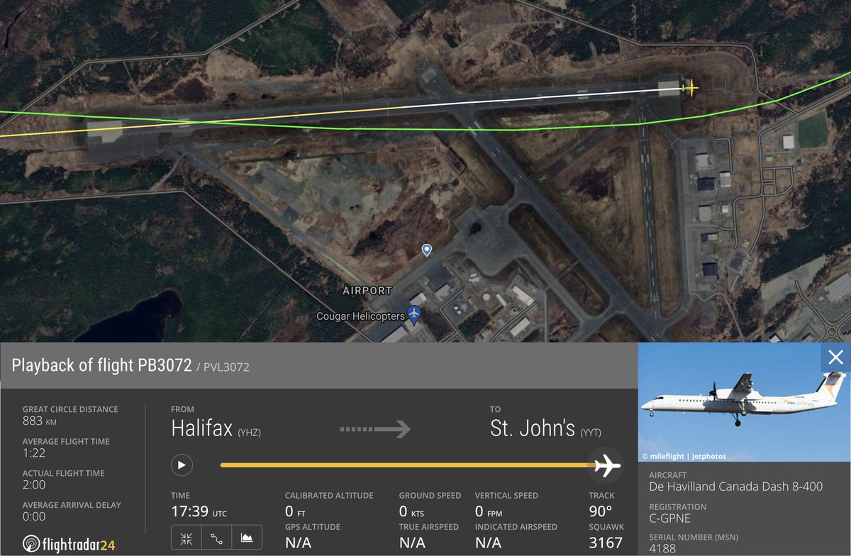 A PAL Airlines Dash 8 was unable to stop before the end of the runway in St. John’s. The aircraft completed a go around, entered a holding pattern, then landed.

Applicable METAR: CYYT 011700Z 03012KT 1/8SM R10/1100V1200FT/N R16/1000V1100FT/N -DZ FG VV001 05/05 A2974 RMK FG8…