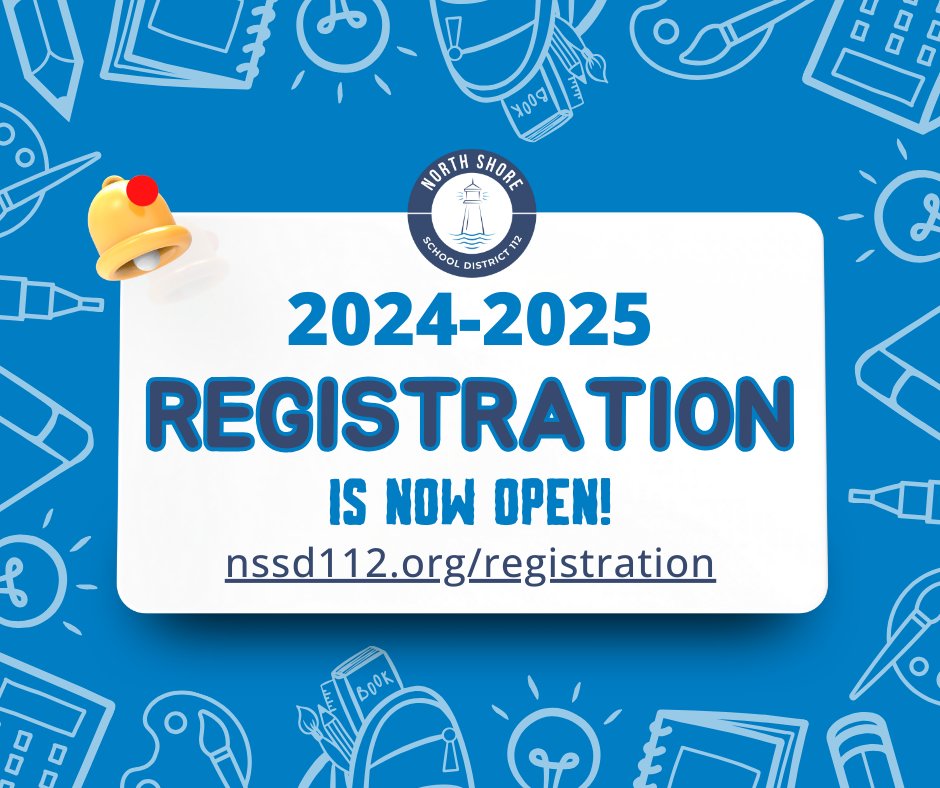 It's time to register for the 2024-2025 school year! All students, including returning students, must be registered for the new year. Visit nssd112.org/registration to complete the process. If you have any questions, please email parentportal@nssd112.org. #112leads