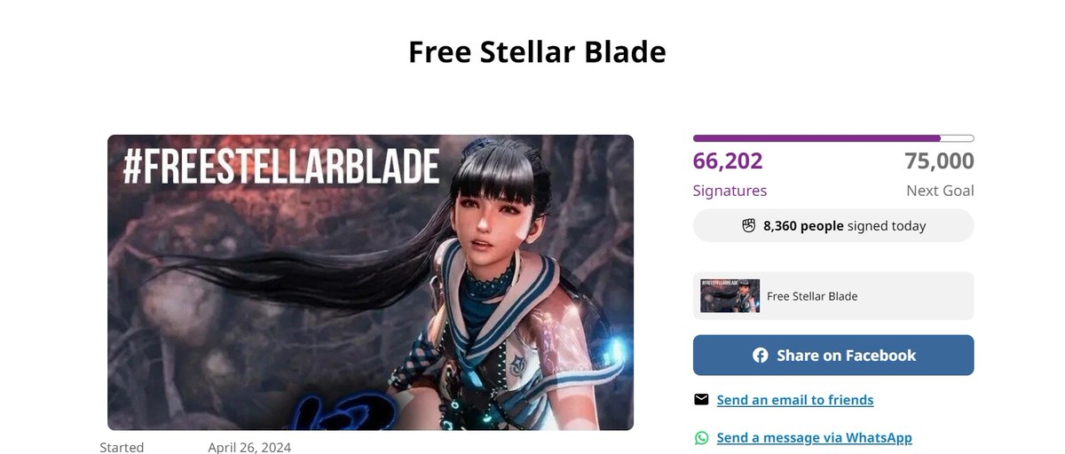 Nearly to 75k! 100k is the goal folks! Sign today! change.org/p/free-stellar…