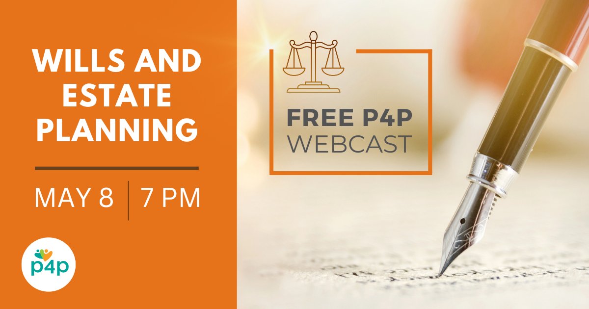 If you are looking to learn more about setting up an estate plan tune into P4P's webcast, Wills and Estate. This webcast airs May 8 at 7pm and will feature a live Q&A from our panelist, Brendon Pooran. bit.ly/3UmPq7j