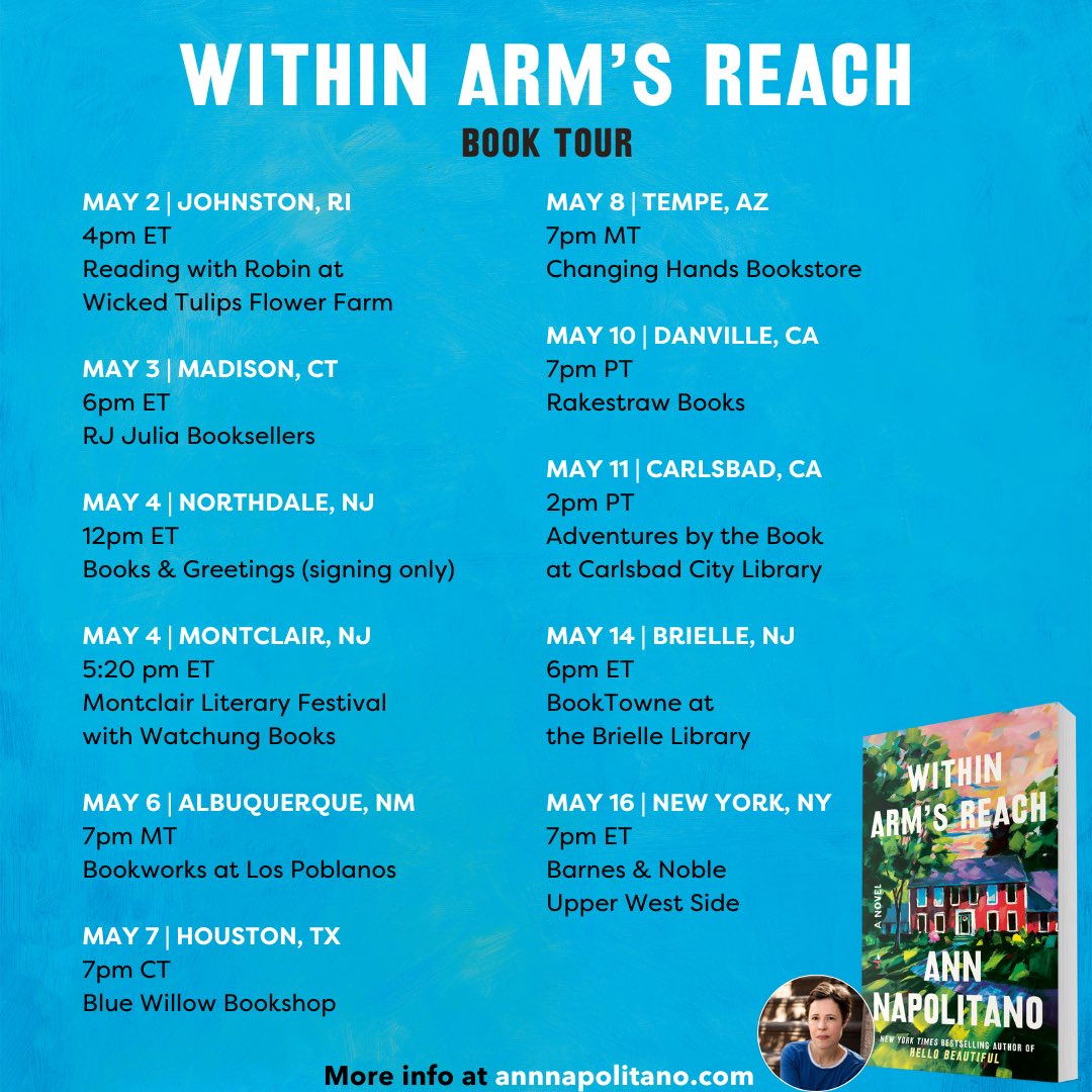 Book tour starts tomorrow! Please come say hi if you feel inclined. The info is here: annnapolitano.com/events/