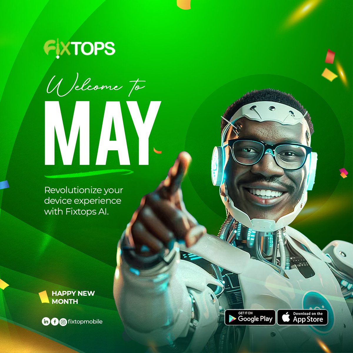 FixtopsNG's tweet image. Welcome to May!
It&apos;s time to revolutionize your device care experience Fixtops AI
.
.
.
.
fixtops AI coming soon...
#Fixtops2.0 #AIRepair #Efficiency #Techsolution #Techrepair #WeComeToYou #ReliableService #SameDayTechRepair #TechGlitches