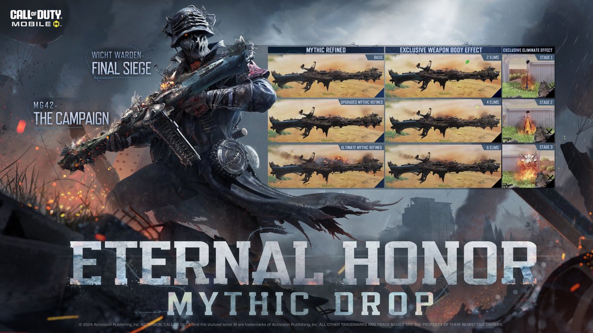 A esto le decimos: Mejoras explosivas 🔥 Echa un vistazo a la MG42 Mítica en Eternal Honor Mythic Drop, ¡disponible hasta el 18 de mayo!