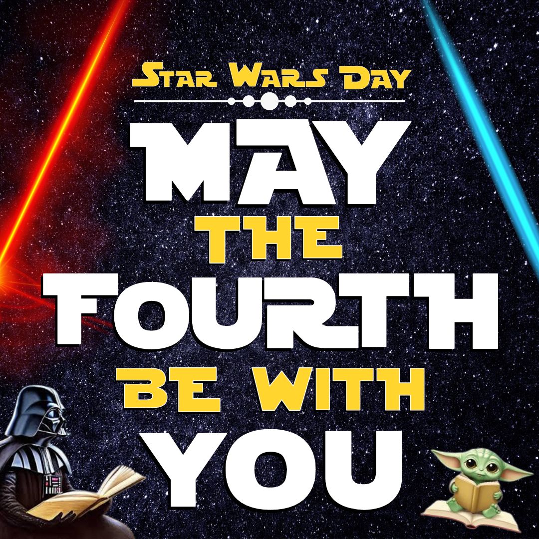 May the fourth be with you! ✨Today you can read a good book to travel to a galaxy far, far away. 📚🌌 Whether you're diving into a thrilling sci-fi adventure or exploring new worlds through the pages, remember: the force is strong with readers! 📖💫 #MayTheFourth #DallasISD