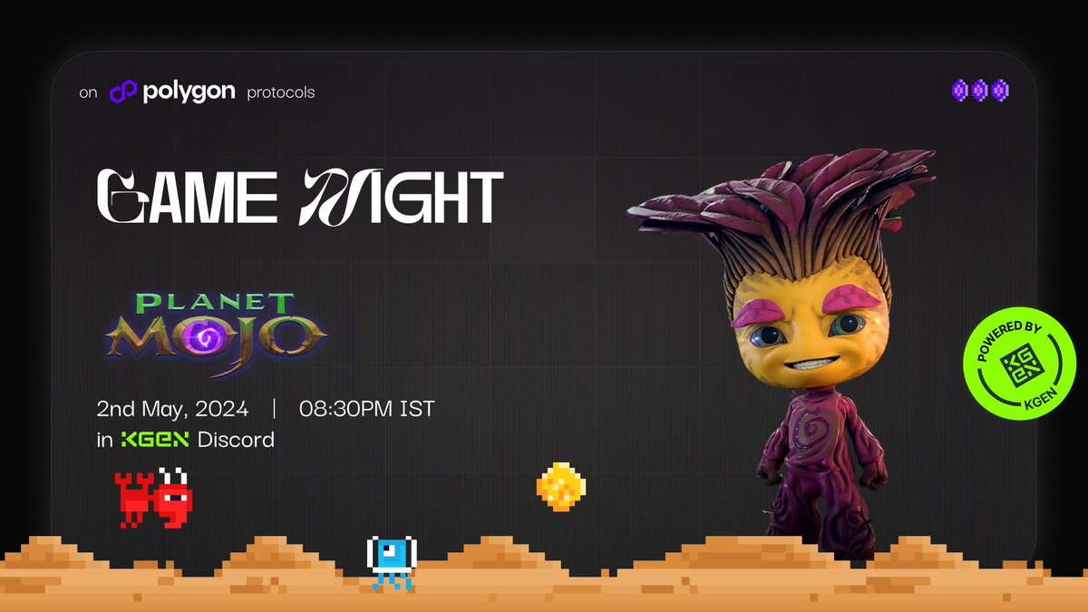 Embrace Your Inner Mojo!

The 6th GameON 2.0 session featuring Planet Mojo

A captivating metaverse (or should we say Mojoverse)  filled with mythical creatures, strategic battles, and a deep evolving IP narrative!

🗓️2nd May
⏰8:30 pm IST | 3 pm UTC
📍KGeN Discord (link below)