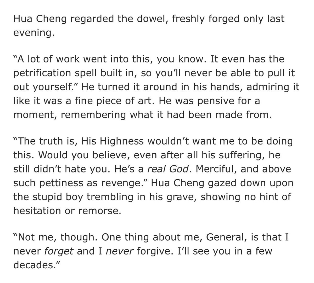 my favorite (another one) Hualian fic just got updated and I didn’t believe that this would happen, but Hua Cheng really put Lang Qianqiu in the coffin for what he did to Xie Lian 🗡️

screaming, crying, shaking 

I waited for a fic like this my whole life

vengeful Hua Cheng!!