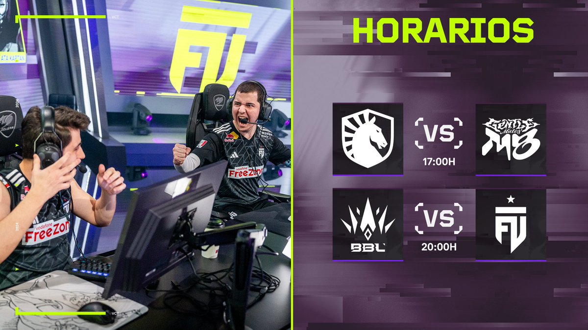 ¡Tenemos el último día de la fase regular de #VCTEMEA hoy, no os lo perdáis! 🆚@TeamLiquid vs @gentlemates 🆚@BBL_esports vs @FUTesportsgg ⏰17:00 📺/VALORANT_es