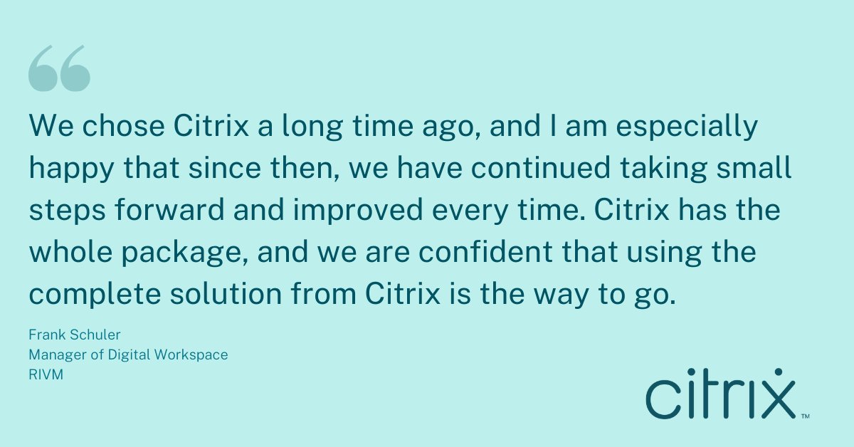 .@RIVM is a busy place. It's responsible for a range of things — from important research to IT services for other smaller government organizations. Hear how they use #Citrix to provide over 3k employees secure access to 700 apps wherever they work from. spr.ly/6019b3mIU