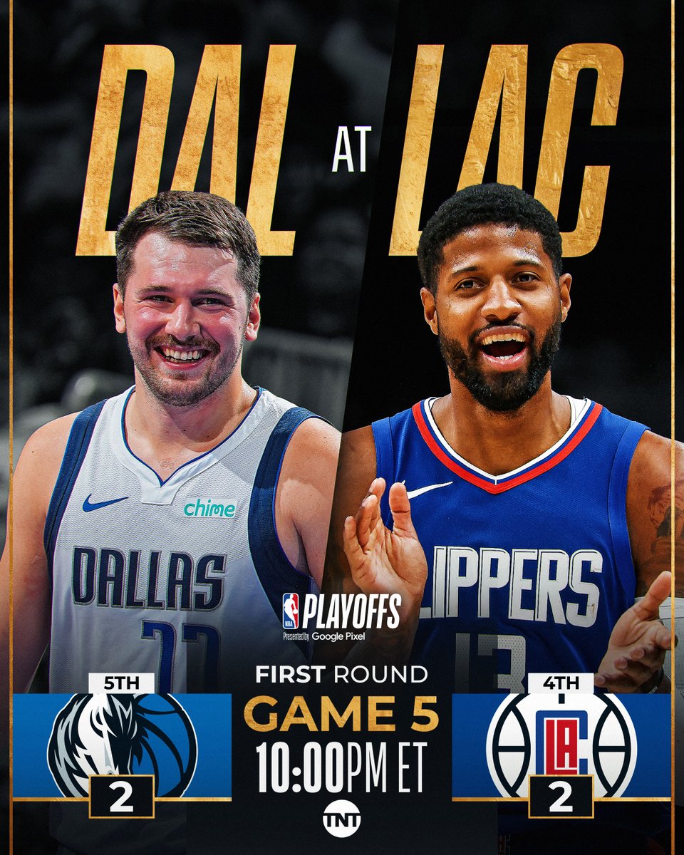 Heroics from PG in Game 4 helped LAC even up the series. Back in LA tonight, both teams seek a 3-2 lead. Don't miss Mavericks/Clippers Game 5 at 10:00pm/et on TNT!