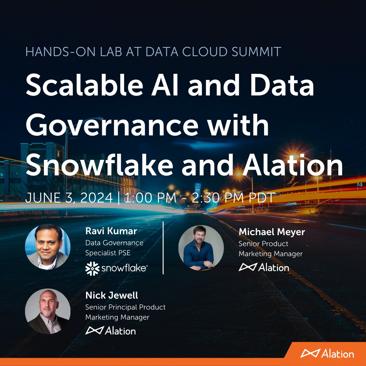 Join our @SnowflakeDB #DataCloudSummit hands-on lab! On June 3, learn from the experts how Alation users access and work with data in Snowflake. 🧠 Can't make it? We're hosting these twice, so catch it again on June 4. ✅ alation.com/events/snowfla… @dataguyatheart