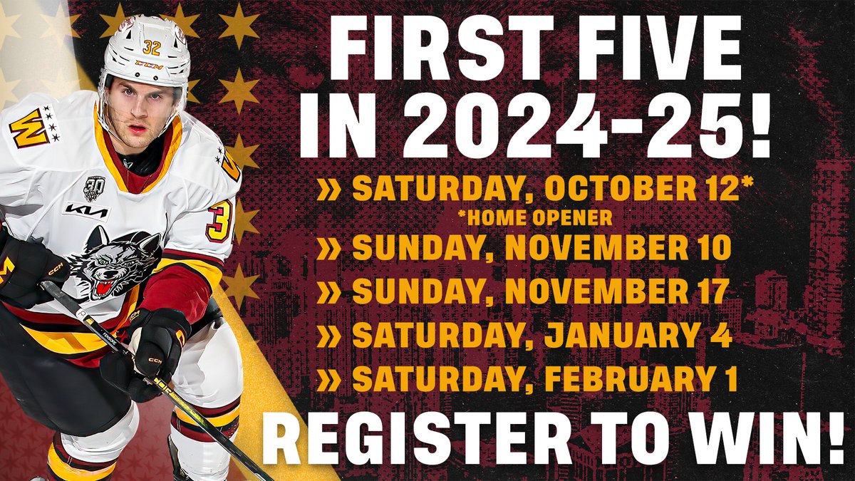 The First Five guaranteed dates of the 2024-25 schedule have been announced! These games are the most in demand of each season so act fast to secure your spot. Register now for your chance to win four glass seats for the Home Opener on Saturday, Oct. 12: bit.ly/3WoqHSJ