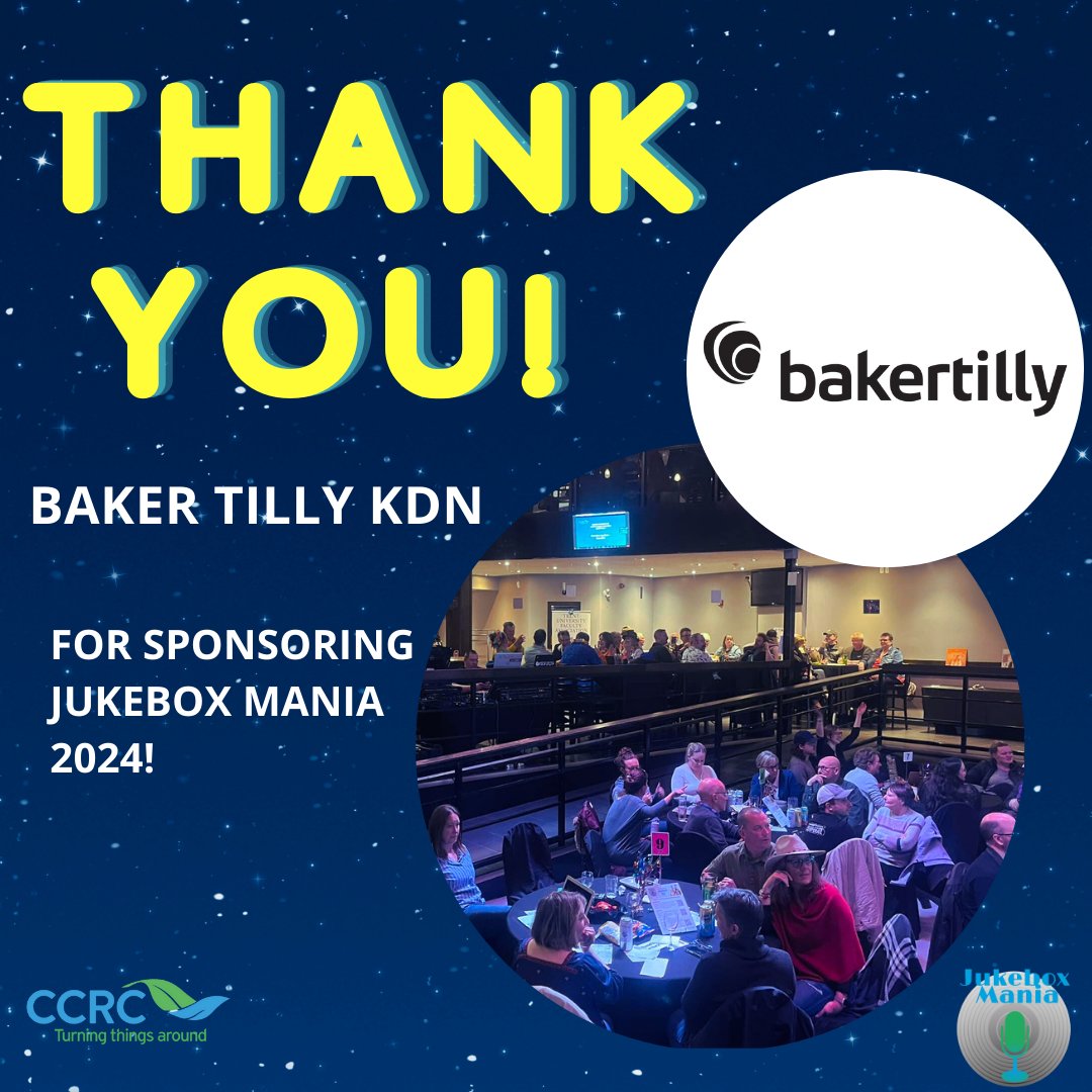 Thank you Baker Tilly KDN for sponsoring CCRC's Jukebox Mania 2024! Your support means a lot to us and to the people we serve 🌟
#JBM2024 #ptbo #nogo #fundraiser #locallove