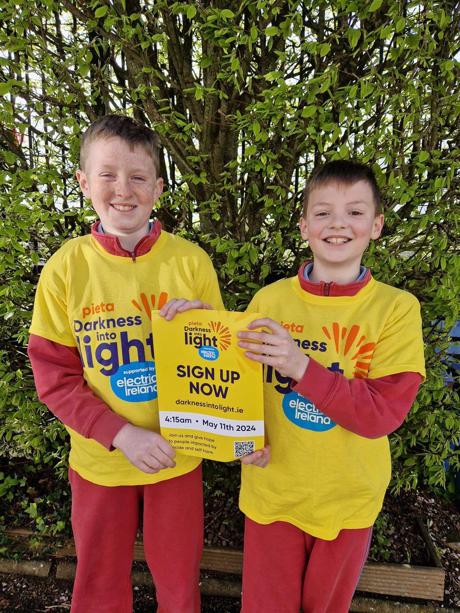 10 more sleeps until Pieta Darkness into Light 2024. Thank you to the students in @scoileoinboys supporting Ballincollig DIL. Register for the most important sunrise this year May 11th darknessintolight.ie #dilballincollig @balcsie @colaistechoilm @PietaHouse @ElectricIreland